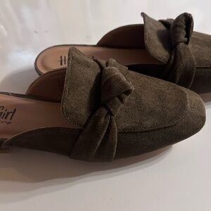 Corkys Olive Suede Mules